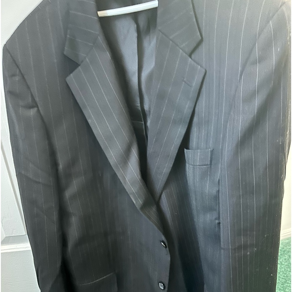 MENS DESIGNER SUIT IN BLACK STRIPED, New